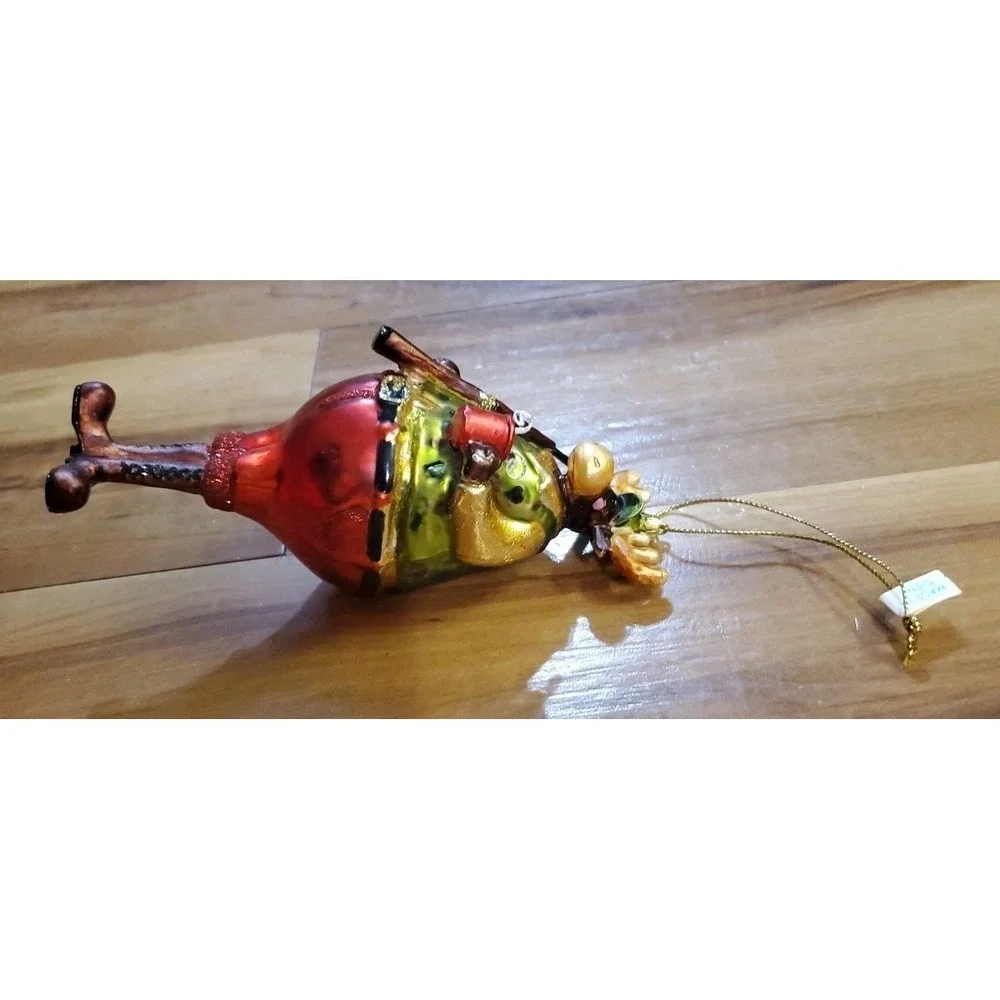 Reindeer Deer Hunter Glass‎ Ornament Camo Vest and Hat